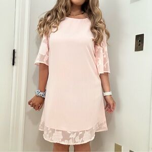 Elegant Pink Lace Dress